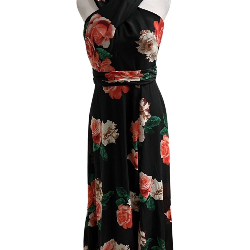 Laundry Shelli Segal Floral Cross Neck Maxi Dress size 10 - Picture 7 of 10
